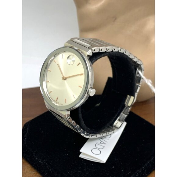 Movado Women's Watch 3601090 Bold Swiss Quartz Silver Dial Stainless Steel 34mm - Picture 2 of 14